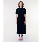 ショッピングラコステ 「LACOSTE」 半袖ワンピース 38 ブラック レディース