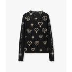 tシャツ ハート総柄シアートップス レディース