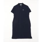 「LACOSTE」 半袖ワンピース 34 ネイビー レディース