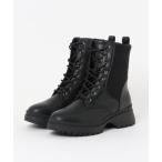 ブーツ heal me ヒールミー レディース ニットコンビレースアップブーツ「耐水/幅広3E/滑りにくい/暖か裏起毛」編み上げ ウィンターシューズ