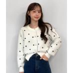 カーディガン 「着用動画あり・4色展開」ドットニットカーディガン レディース