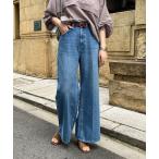 「DouDou」 加工ブーツカットデニムパンツ 36 ブルー レディース