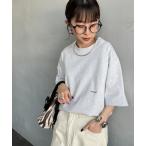 「GYMPHLEX」 半袖カットソー M ライトグレー レディース