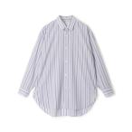 シャツ ウールナイロンストライプ ロングスリーブ オーバーシャツ メンズ