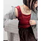 ショッピングタンクトップ レディース タンクトップ ノースリーブ ベロアタンクトップ レディース