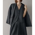 ベスト ジレ 「セットアップ対応」きれいめはっ水シングルジレ「サスティナブル」 レディース