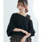 ニット セーター キラキラドロストメッシュニット レディース