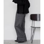 ショッピングチェックアップ スラックス パンツ 「forksy.」ロールアップチェックワイドスラックスパンツ レディース