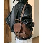 デイバック リュック スエードタッチダブルポケットナップサック レディース