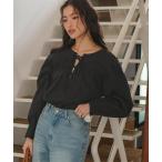 ブラウス シャツ レースアップシャツ レディース