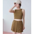 水着 3点セット/ダブルストラップビキニ×ショートパンツ/水着 レディース