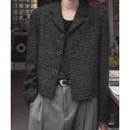 ジャケット テーラードジャケット 「NOWLE」ラメツイード フリンジヘム ショート丈  テーラードジャケット メンズ レディース
