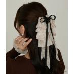ヘアクリップ 「Cherir Mignon」小花柄ビッグリボンヘアクリップ