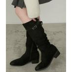 ショッピングロングブーツ ブーツ 「Cherir Mignon」ベルトデザインギャザーロングブーツ レディース