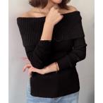ショッピングオフショルダー ニット セーター 「2025AW」オフショルダーニットプルオーバー ニット 長袖 トップス 秋冬 きれいめ 秋 秋服 オフショルダー レディース