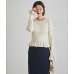 ニット セーター スポンジフリルニットトップス レディース