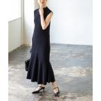 「NOBLE」 ニットワンピース - ネイビー レディース