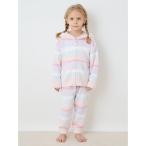 ショッピングパジャマ レディース パジャマ ルームウェア 「KIDS」ベビモコカラフルボーダーロングパンツ レディース