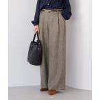 ショッピングツイード パンツ ツイード2タックワイドパンツ レディース