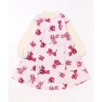 ショッピングチェック ワンピース グレンチェックアートスミレプリントミニ裏毛ワンピース キッズ 子供服 女の子