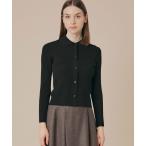 ショッピングクリア カーディガン クリアーニット衿付きカーディガン レディース