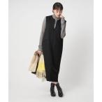 ショッピングマキシ丈 ジャンパースカート 「size SHORTあり」キーネック ジャンパースカート