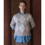 ショッピングアーガイル ニット セーター 「洗える」CASHBIT NEO アーガイル ニット レディース