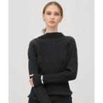 ニット セーター シアーストライプニット タートルトップス レディース