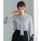 ブラウス シャツ 「 洗える・接触冷感 」とろみデシン・ボウタイデザインブラウス レディース