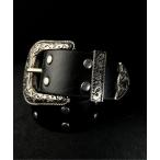 ベルト 10A14 シルバー スタッズ ウエスタンバックル ベルト メンズ