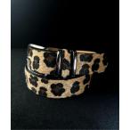 ショッピングレオパード ベルト 10A17 レオパード柄 ハラコ調 ベルト 豹柄 メンズ レディース