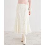 ショッピングスパンコール スカート スパンコールミックス３Ｄフラワーエンブロイダリーマーメイドスカート