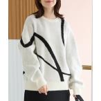 ショッピングピンク ニット セーター 「軽ふわっニット」ライン柄ニット レディース