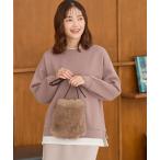 ショッピング裏起毛 トレーナー スウェット 「ハニぽか」裏起毛ゆるレイヤード風スウェット レディース