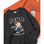 トレーナー スウェット 2025AW Peko/ペコ オーバーサイズ 裏起毛 イラストプリント ワンポイント刺繍 スウェットトレーナー レディース