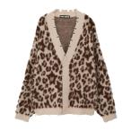 カーディガン FLUFFY STAR LEOPARD KNIT カーディガン レディース メンズ