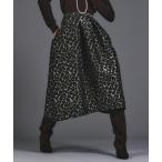 スカート ヒョウ柄ジャガードスカート