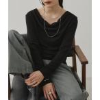 ニット セーター ドレープオフショルダーニット レディース