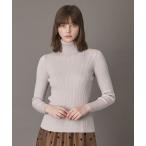 ニット セーター 「CLASSY.12月号掲載」シルクブレンドメリノウールリブプルオーバー レディース