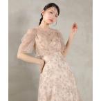 ドレス ラメ刺繍 花柄 フレア Aライン ワンピース ドレス パーティー 結婚式 二次会 お呼ばれ オケージョン
