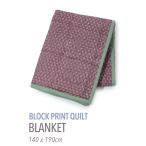 ベッド 寝具 ブロックプリントキルト マルチカバー L
