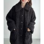 ショッピングブラウン ステンカラーコート コート プードルファーステンカラーミドルコート レディース