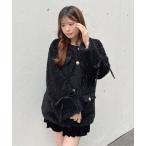 ジャケット ノーカラージャケット ノーカラーボアジャケット レディース