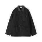 ブルゾン アウター ブラックデニム レザーカラーカバーオール メンズ