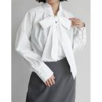ブラウス シャツ ブロードボウタイブラウス レディース