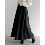 スカート 「低身長サイズ有」「アルガンオイル加工」微起毛ツイルフレアスカート