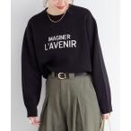 ショッピングラメ ニット セーター ラメフレンチロゴプルオーバー レディース