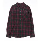 「glamb」 長袖ネルシャツ 0 グリーン メンズ