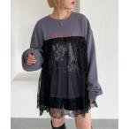 [apres jour mignon] тренировочный cut and sewn свободный лиловый женский 