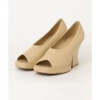 「BOTTEGA VENETA」 チャンキー オープントゥパンプス 36 ベージュ レディース